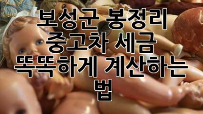 보성군 봉정리 중고차 세금, 🚗💨 똑똑하게 계산하는 법!