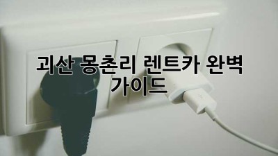괴산 몽촌리 렌트카 완벽 가이드