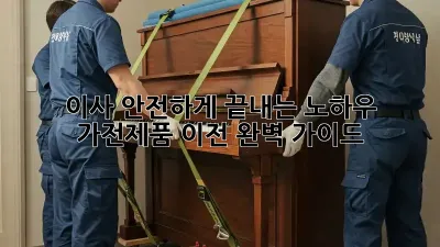 이사, 안전하게 끝내는 노하우! 가전제품 이전 완벽 가이드